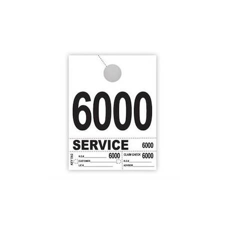 Asp 4 Part Hvy-Brite Service Dispatch Nums Wht 4 Digitset:6000-6999 Pk 2716